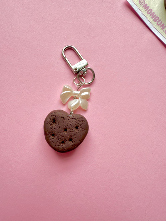 Heart Oreo Cookie Keychain