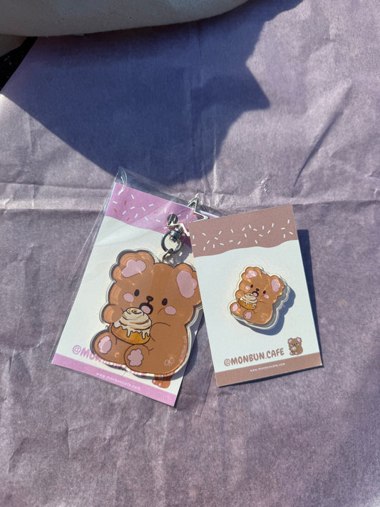 Monbun Bear Acrylic Keychain