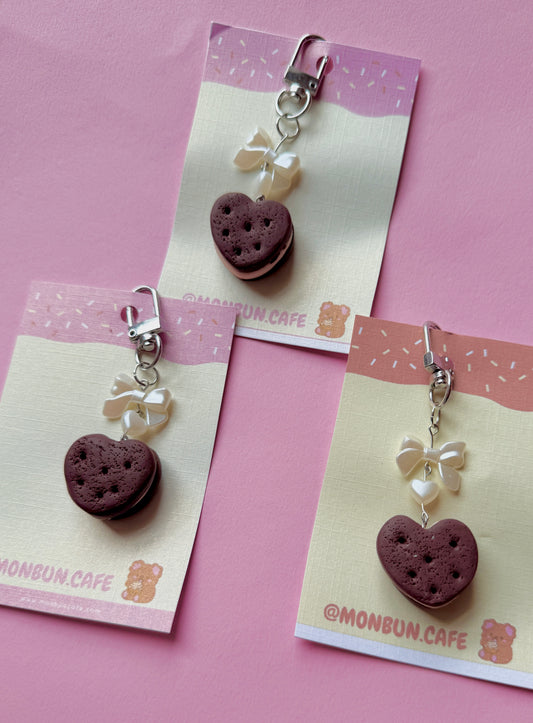 Heart Oreo Cookie Keychain